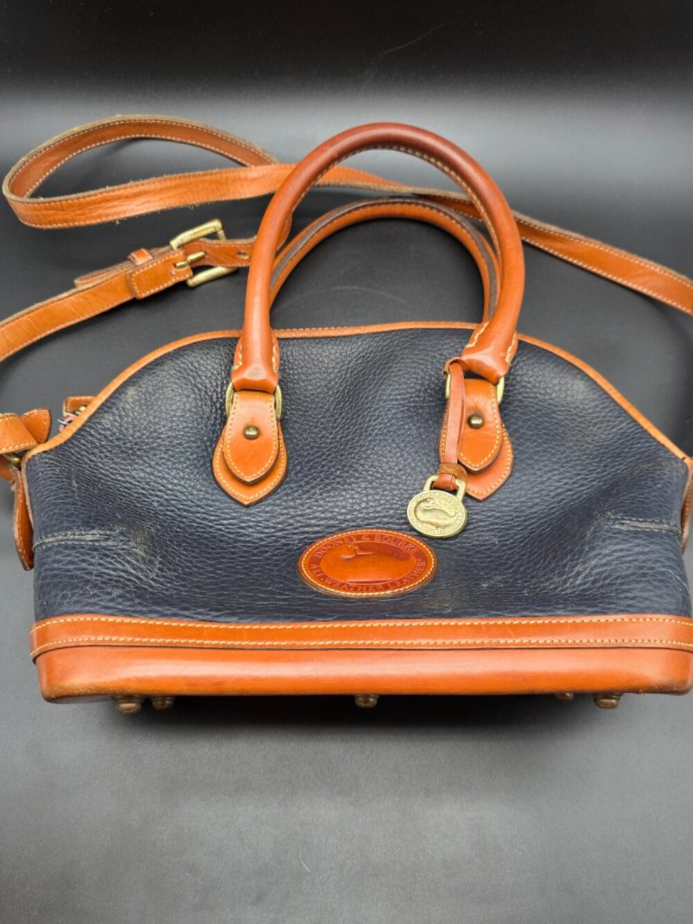Vtg Dooney & Bourke Norfolk Satchel Crossbody Bag Pouch Purse Vintage